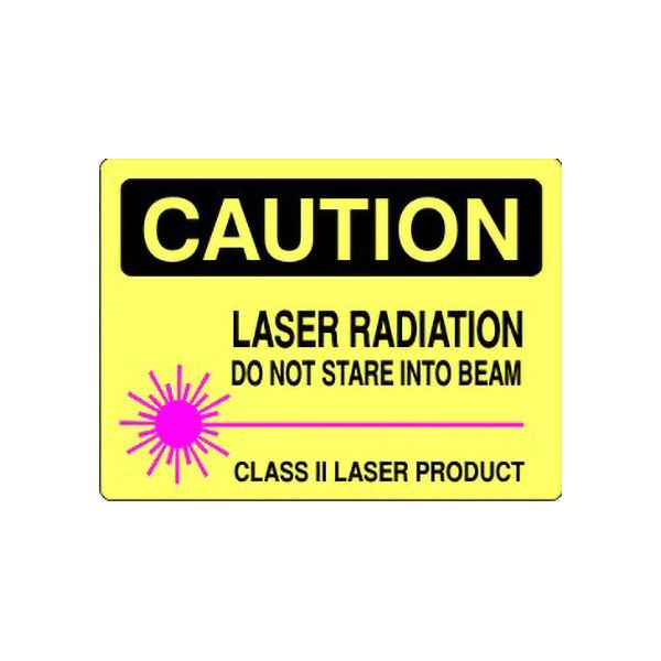 Caution: Caution  - Laser Radiation Do Not Stare Into Beam Picto Of sign, Plastic (.040), 10X14