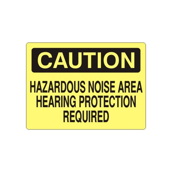 Caution: Hazardous Noise Area Hearing Protection Required sign, Aluminum (.040), 10X14