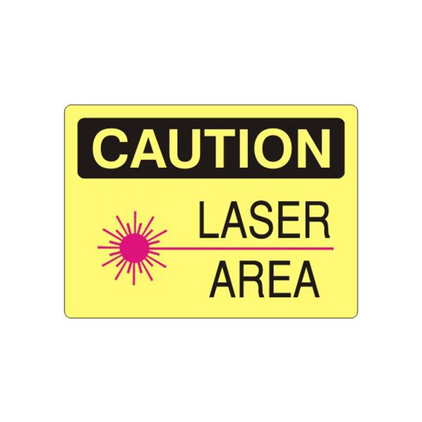 Caution: Laser Area With Laser Picto sign, Aluminum (.040), 14X20