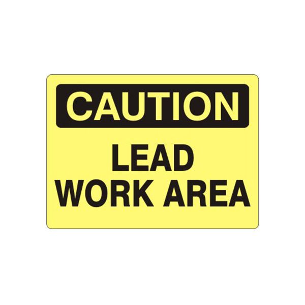 Caution: Lead Work Area sign, Aluminum (.040), 7X10