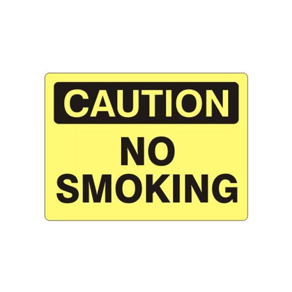 Caution: No Smoking sign, Aluminum (.040), 10X14