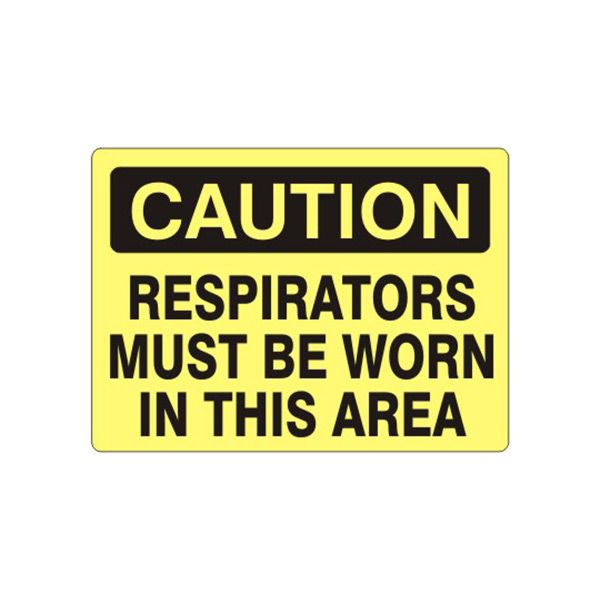 Caution: Respirators Must Be Worn In This Area sign, Plastic (.040), 10X14