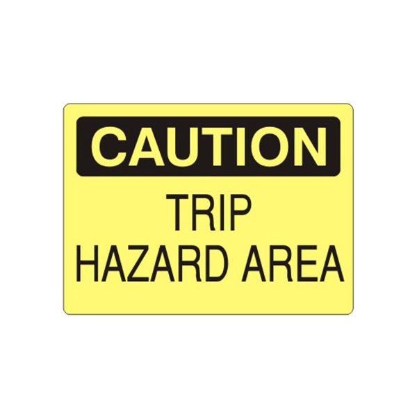 Caution: Trip Hazard Area sign, Aluminum (.040), 7X10