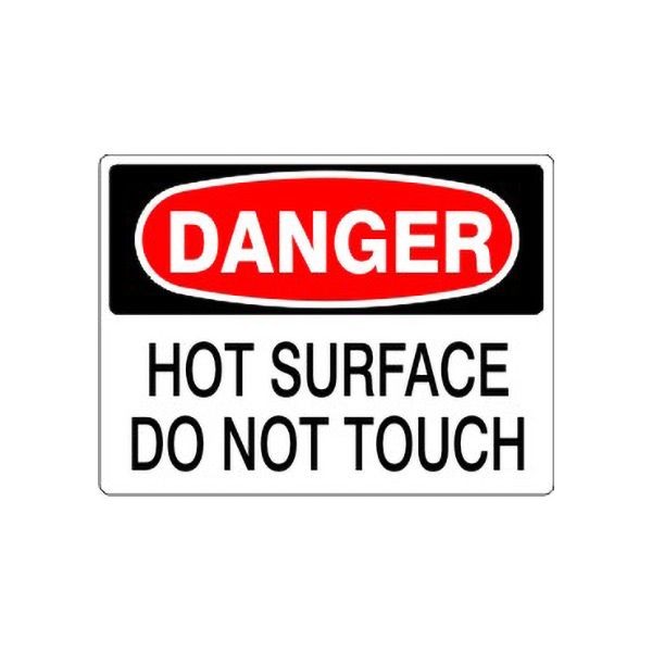 Danger: Hot Surface Do Not Touch, Plastic (.040), 10X14
