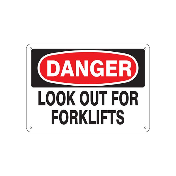 Danger: Look Out For Forklifts- Danger Sign sign, Adhesive Vinyl, 7X10