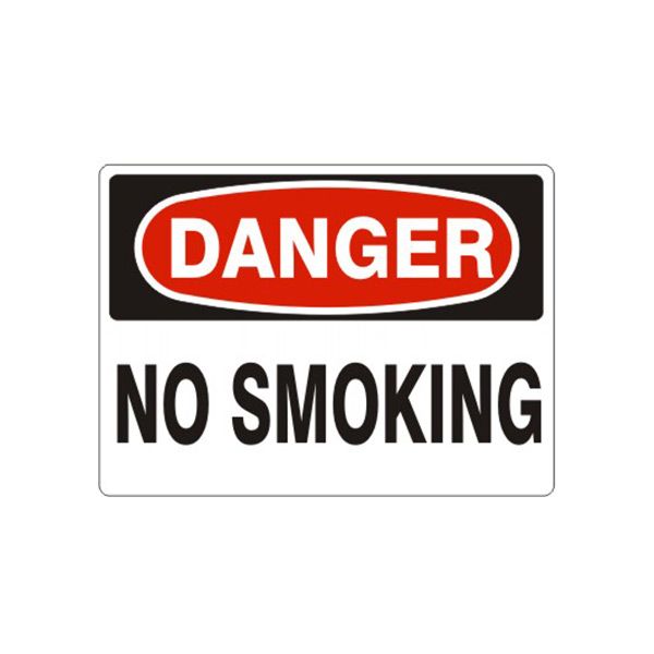 Danger No Smoking sign, Aluminum (.040), 7X10