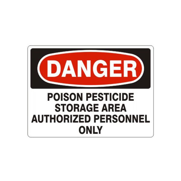 Danger Poison Pesticide Storage Area Authorized Personnel Only sign, Aluminum (.040), 10X14