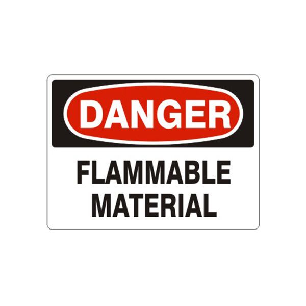 Danger: Flammable Material, Plastic (.040), 7X10