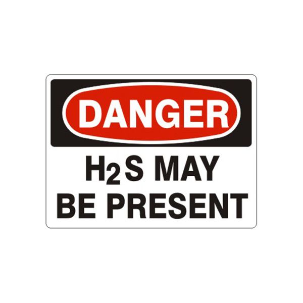 Danger: H2S May Be Present, Plastic (.040), 14X20
