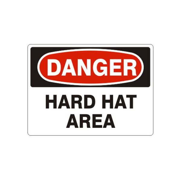 Danger Hard Hat Area sign, Aluminum (.040), 7X10