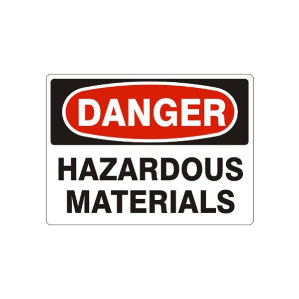 Danger Hazardous Materials sign, Aluminum (.040), 10X14