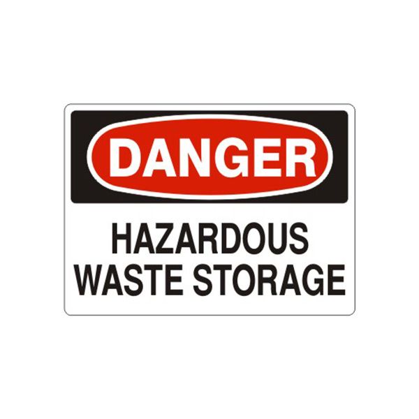 Danger: Hazardous Waste Storage sign, Adhesive Vinyl, 10X14