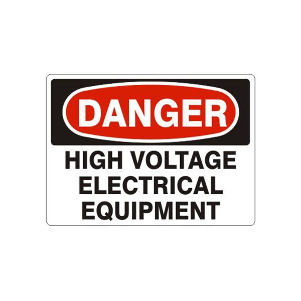 Danger High Voltage Electrical Equipment sign, Aluminum (.040), 7X10