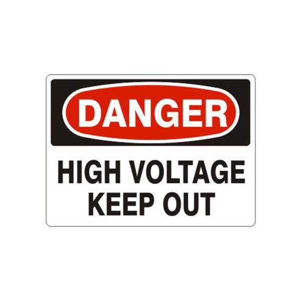 Danger: High Voltage Keep Out, Plastic (.040), 10X14