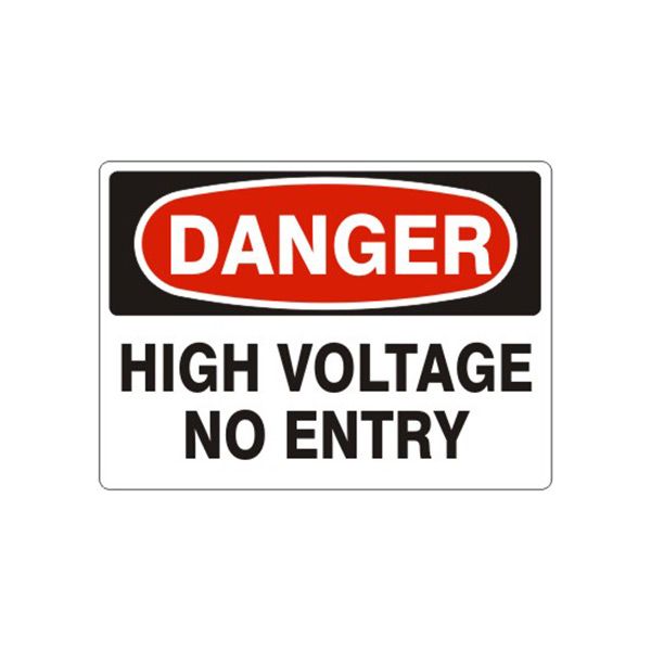 Danger: High Voltage No Entry, Plastic (.040), 7X10