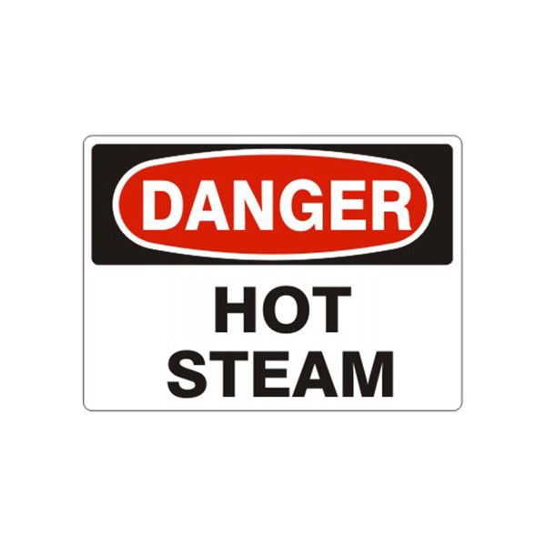 Danger Hot Steam sign, Aluminum (.040), 10X14