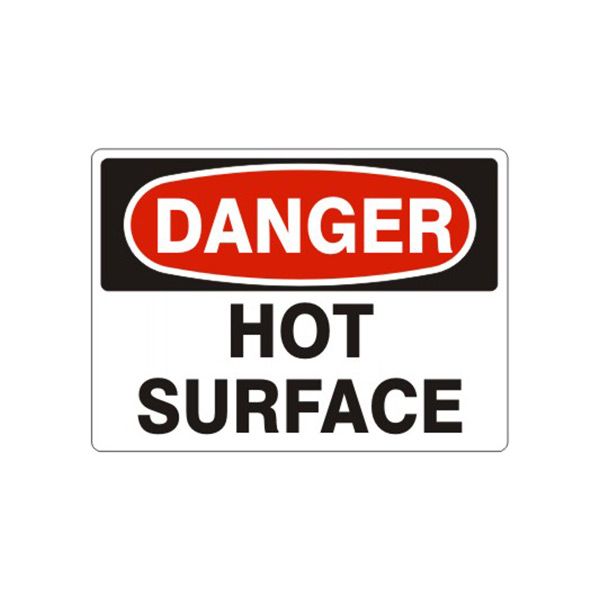 Danger Hot Surface sign, Aluminum (.040), 14X20