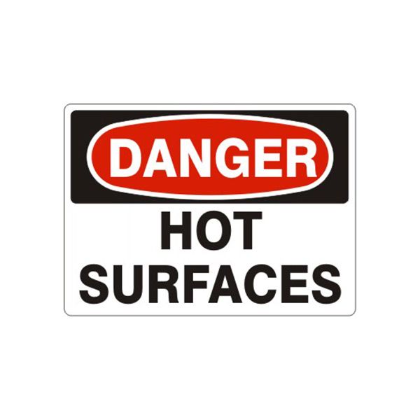 Danger: Hot Surfaces, Plastic (.040), 7X10