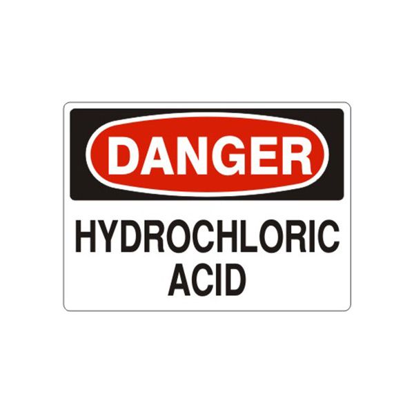 Danger: Hydrochloric Acid, Plastic (.040), 7X10