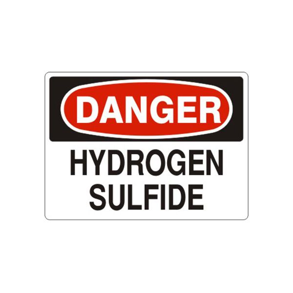 Danger: Hydrogen Sulfide sign, Adhesive Vinyl, 14X20