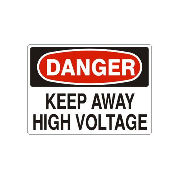 Danger Keep Away High Voltage sign, Aluminum (.040), 14X20