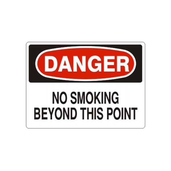 Danger: No Smoking Beyond This Point, Plastic (.040), 7X10