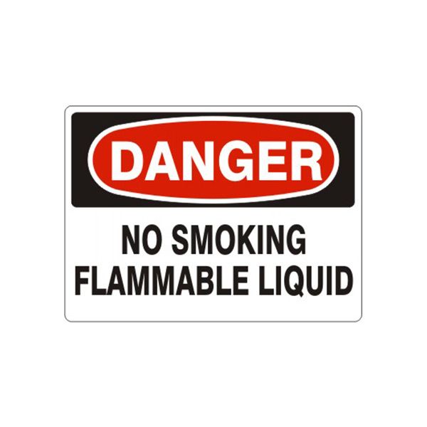 Danger: No Smoking Flammable Liquid, Plastic (.040), 7X10