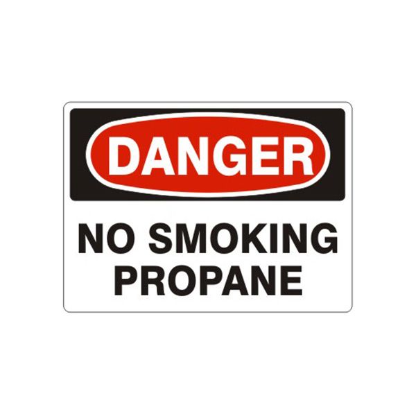 Danger: No Smoking Propane sign, Adhesive Vinyl, 7X10