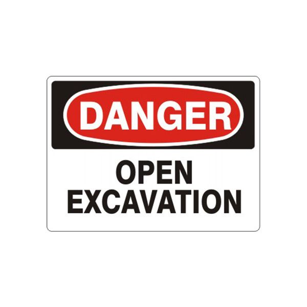Danger Open Excavation sign, Aluminum (.040), 10X14