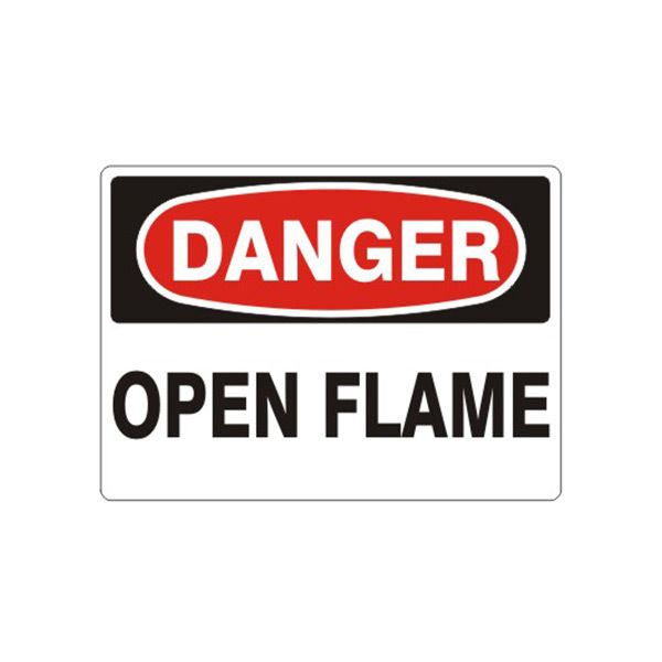 Danger: Open Flame, Plastic (.040), 10X14