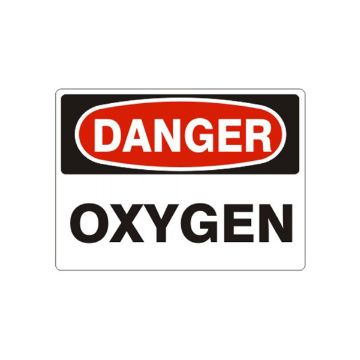Danger Oxygen sign - D-571421 Danger Oxygen sign, Aluminum (.040), 7X10