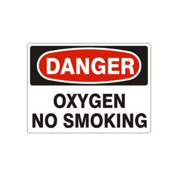 Danger Oxygen No Smoking sign - D-571641 Danger Oxygen No Smoking sign, Aluminum (.040), 14X20