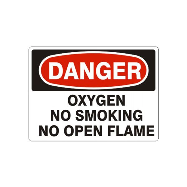 Danger: Oxygen No Smoking No Open Flame, Plastic (.040), 14X20