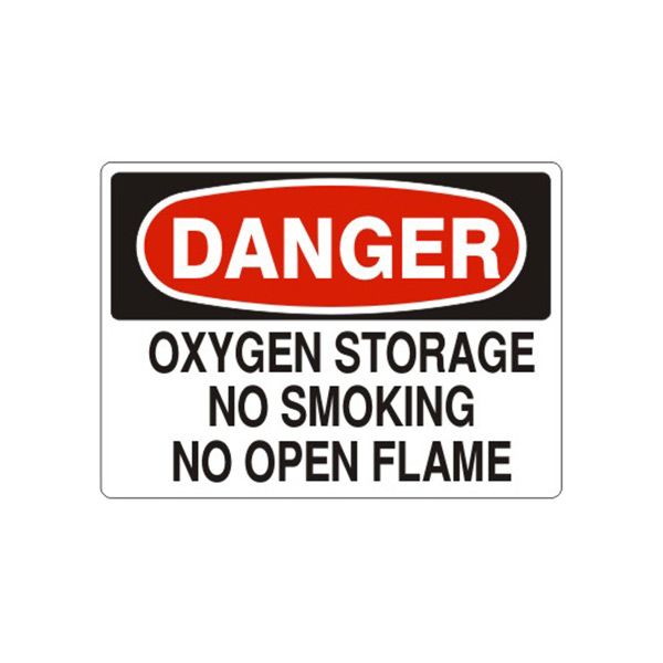 Danger: Oxygen Storage No Smoking No Open Flame, Plastic (.040), 14X20