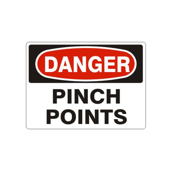 Danger: Pinch Points, Plastic (.040), 7X10