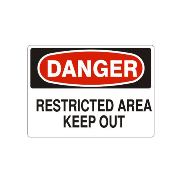 Danger Restricted Area Keep Out sign, Aluminum (.040), 10X14