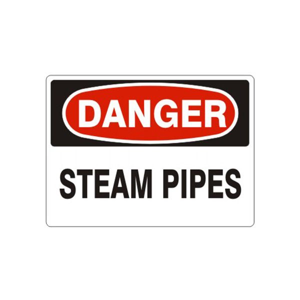 Danger Steam Pipes sign, Aluminum (.040), 7X10