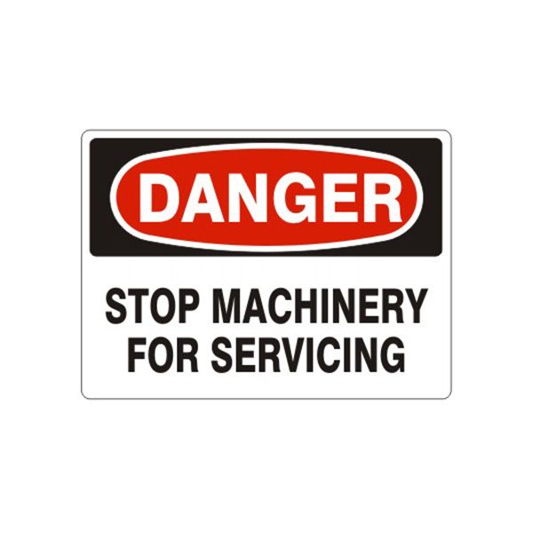 Danger: Stop Machinery For Servicing, Plastic (.040), 14X20