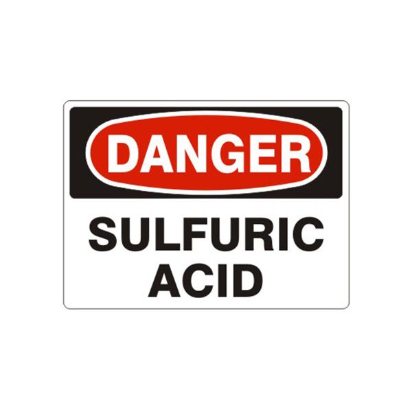 Danger: Sulfuric Acid sign, Adhesive Vinyl, 7X10