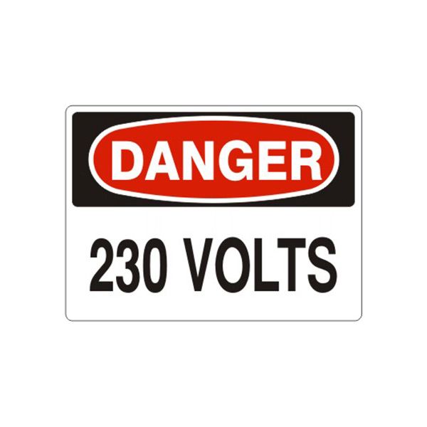Danger: 230 Volts, Plastic (.040), 10X14