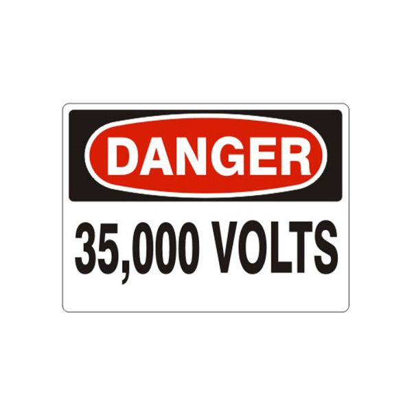 Danger: 35,000 Volts, Plastic (.040), 14X20