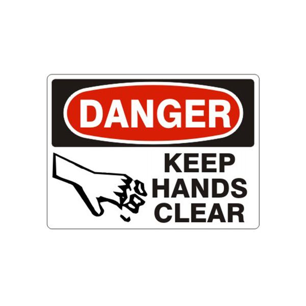 Danger Keep Hands Clear Cut Finger Picto sign, Aluminum (.040), 10X14