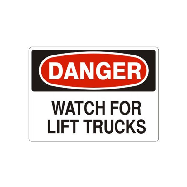 Danger: Watch For Lift Trucks, Plastic (.040), 14X20