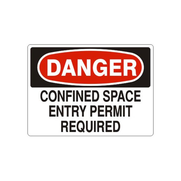 Danger: Confined Space Entry Permit Required, Plastic (.040), 10X14