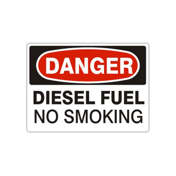 Danger Diesel Fuel No Smoking sign, Aluminum (.040), 14X20