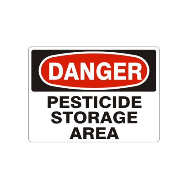 Danger: Pesticide Storage Area sign, Adhesive Vinyl, 10X14