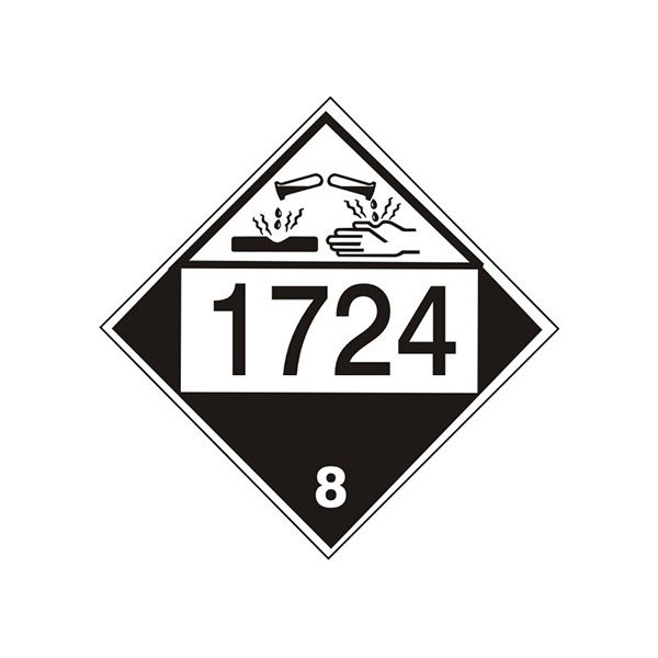 1724 Allyltrichlorosilane - Class 8 Placard, Cardstock, 10.75