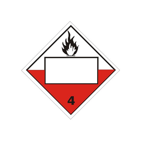 Flame Picto Blank - Class 4 Placard, Cardstock, 10.75