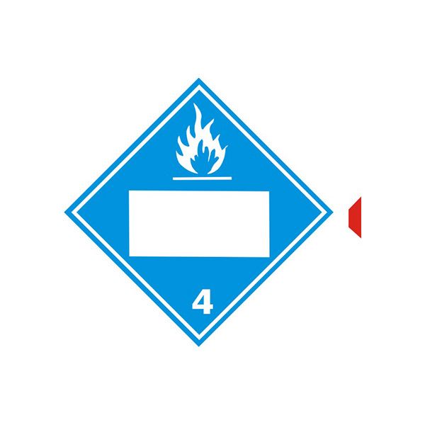 Flame Picto Blue Blank - Class 4 Placard, Magnetic, 10.75