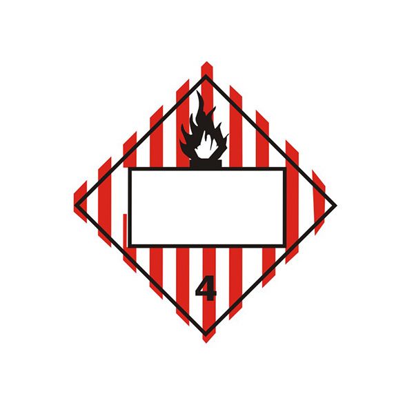 Flame Picto With Stripe Background Blank - Class 4 Placard, Magnetic, 10.75